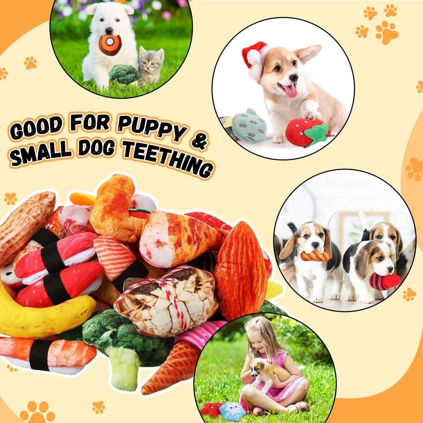 120 Pack Small Squeaky Dog Toys Bulk for Puppy Small Dogs Pets Cute Plush Stu... - Petopia
