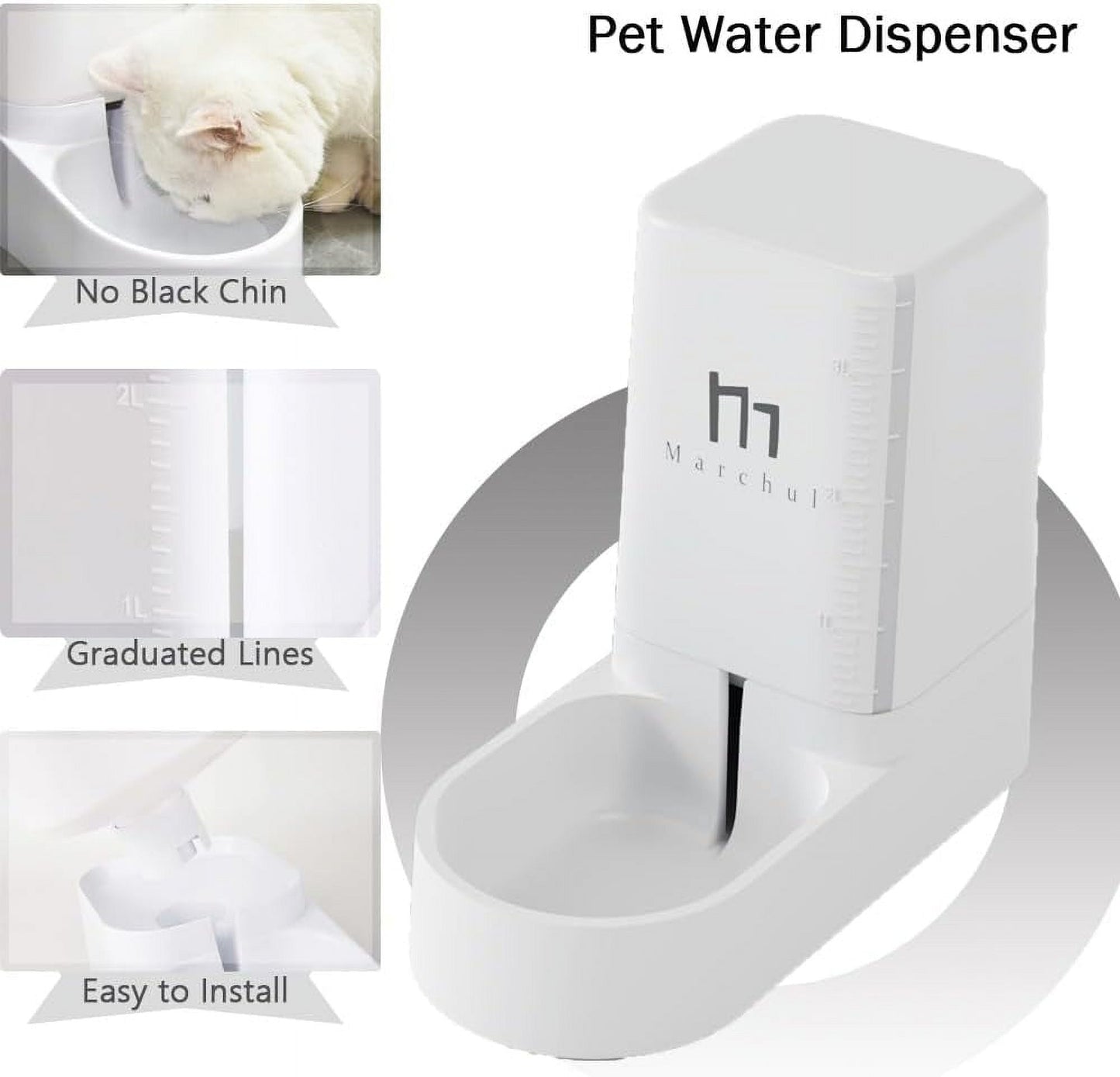 Cat Dog Waterer Set - Automatic Feeder & Water Dispenser with 4.63Lb Food Capacity & 1 Gallon Water - Petopia