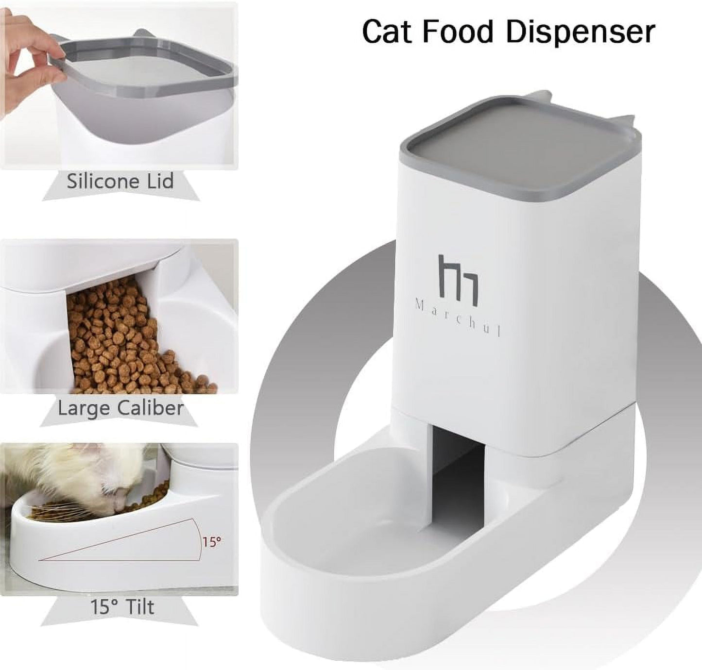 Cat Dog Waterer Set - Automatic Feeder & Water Dispenser with 4.63Lb Food Capacity & 1 Gallon Water - Petopia