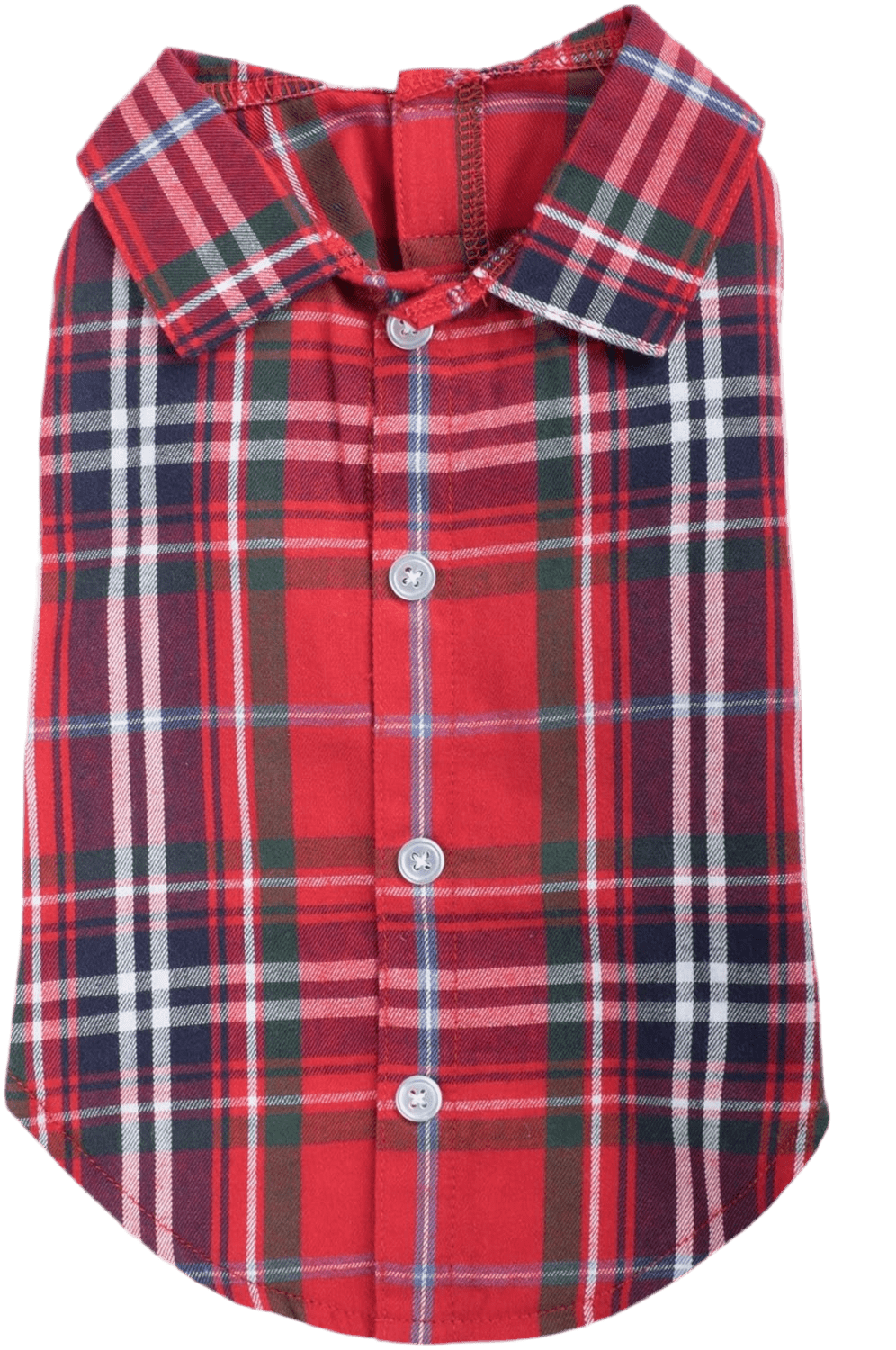 Flannel Plaid Button up Look Pet Shirt, Soft Breathable Cotton Outfits Tees for Dogs, Red - Medium - Petopia