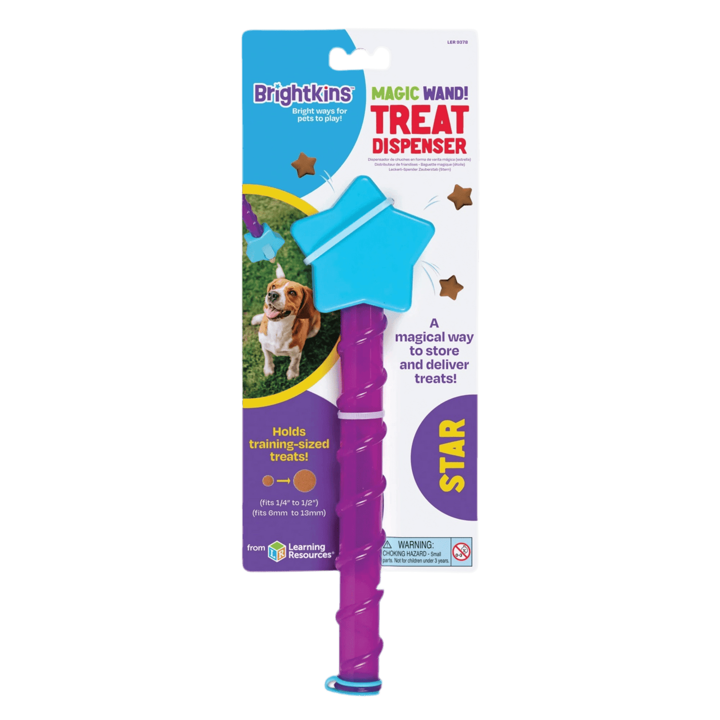 Magic Wand Treat Dispenser: Star - Playful Dog Toy and Puppy Toy, Multi - Color - Petopia