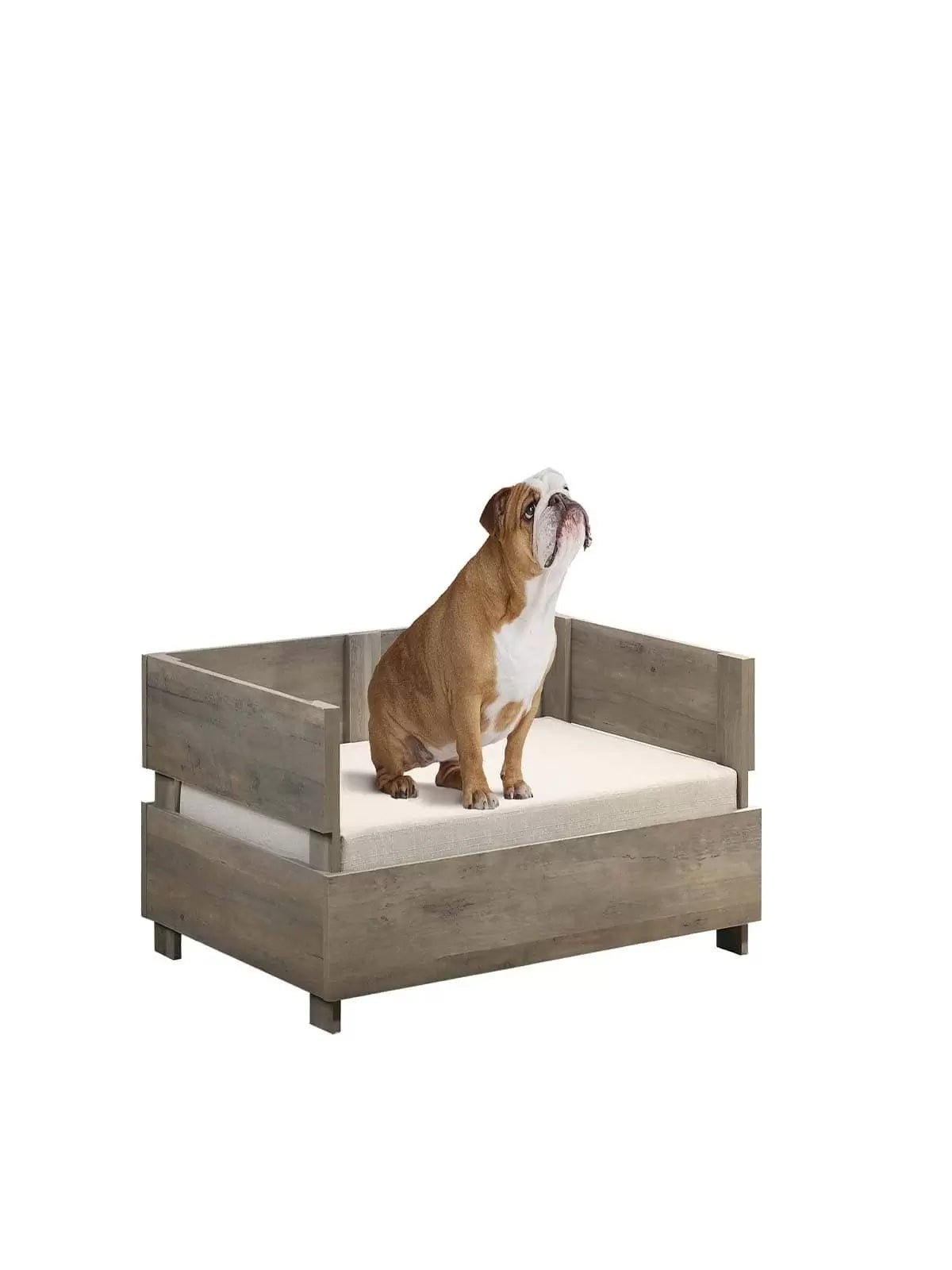 Rustic Grey 36" Wide Modern Comfy Pet Bed with Cushion - Petopia