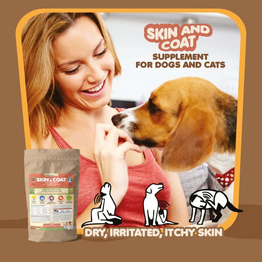 Skin and Coat Supplement with Fish Oil for Dogs Cats Dog Itch Relief With - Petopia