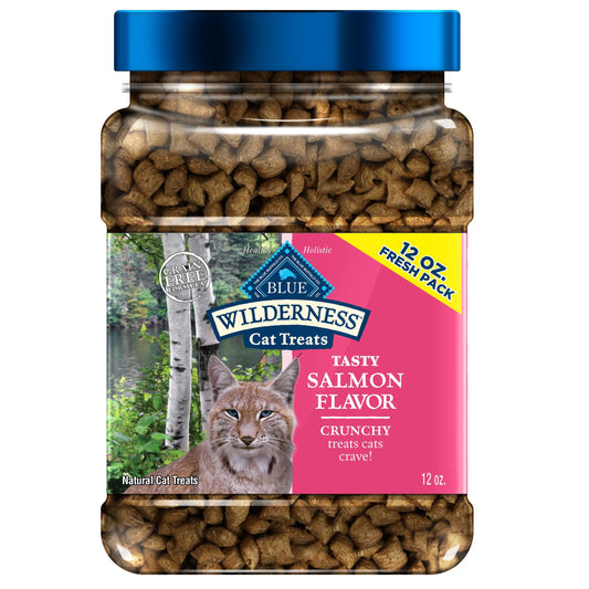 Wilderness Crunchy Cat Treats, Tasty Salmon Flavor, 12-Oz. Tub