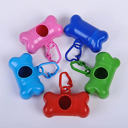 Bone Shape Waste Bag Holder with Plastic Clamp Waste Bag Box Bone Shape Waste Bag Dispenser Convenient Bags Holder Pet Supplies - Petopia