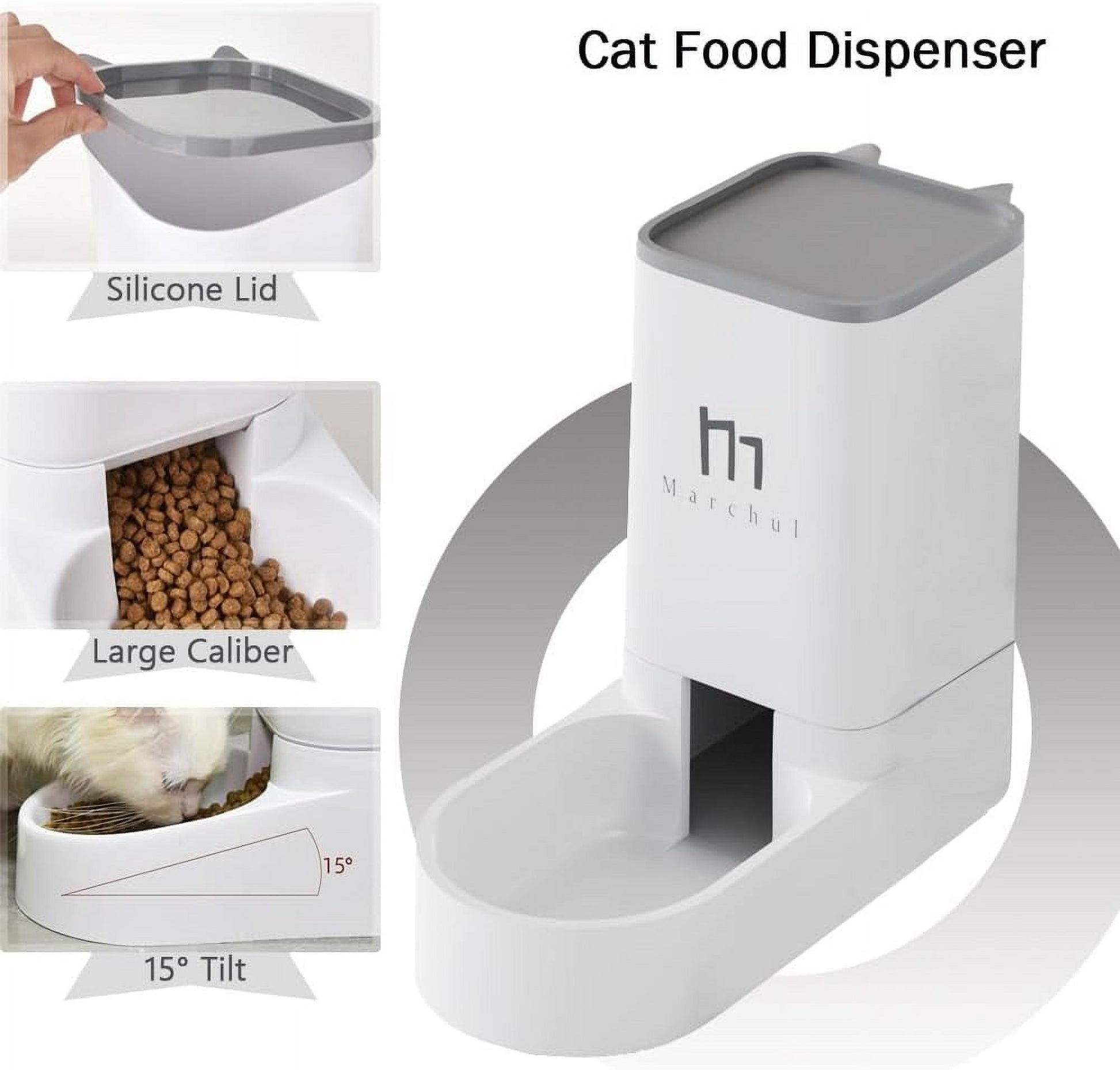 Cat Dog Waterer Set - Automatic Feeder & Water Dispenser with 4.63Lb Food Capacity & 1 Gallon Water - Petopia