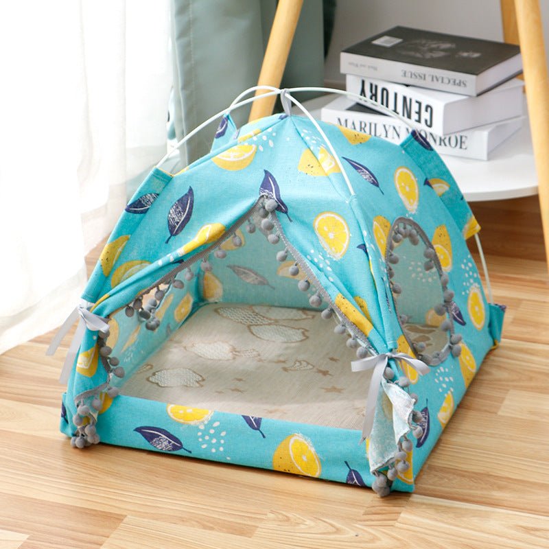 Cozy Cat Bed - Waterproof Pet Haven for Small & Medium Pets in Light/Dark Green - Petopia