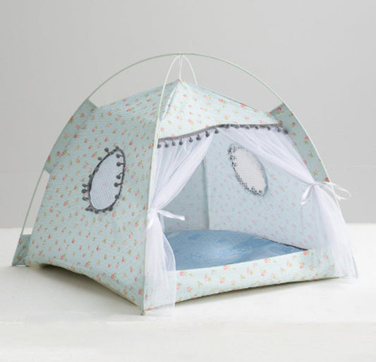 Cozy Cat Bed - Waterproof Pet Haven for Small & Medium Pets in Light/Dark Green - Petopia