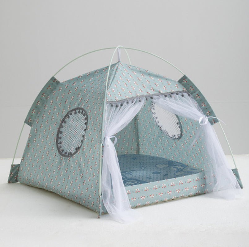 Cozy Cat Bed - Waterproof Pet Haven for Small & Medium Pets in Light/Dark Green - Petopia