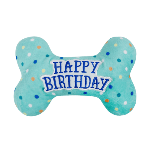 Dog Birthday Toys, Plush Dog Crinkle Squeaky Toys, Dog Chew Toys Bone - Petopia