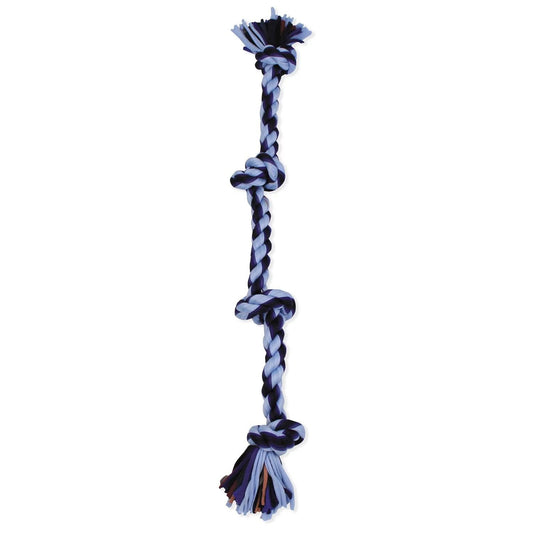Flossy Chews 4 - Knot Tug Rope Dog Toy – Large 27” Durable Cotton Rope for Aggressive Chewers, Assorted Colors - Petopia