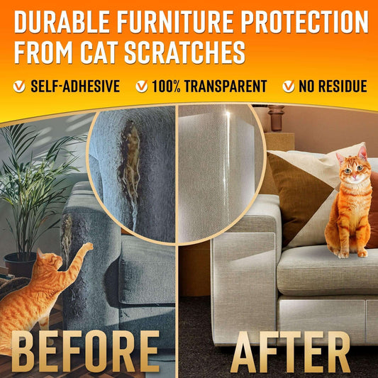 Heavy Duty Cat Scratch Deterrent Furniture Protectors for Sofa Clear 20 Sheets - Petopia