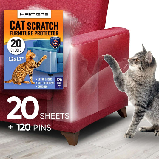Heavy Duty Cat Scratch Deterrent Furniture Protectors for Sofa Clear 20 Sheets - Petopia