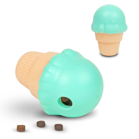 Ice Cream Dog Toy Treat Dispenser, Playful Food Puzzle for Interactive Puppy Training & Birthdays - Petopia